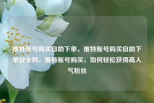 推特账号购买自助下单，推特账号购买自助下单安全吗，推特账号购买，如何轻松获得高人气粉丝