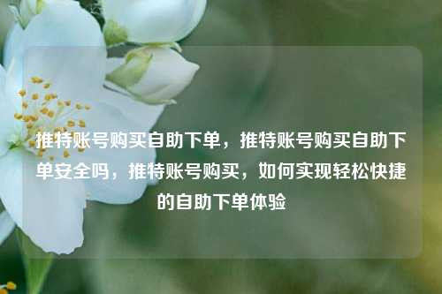 推特账号购买自助下单，推特账号购买自助下单安全吗，推特账号购买，如何实现轻松快捷的自助下单体验