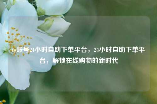tg账号24小时自助下单平台，24小时自助下单平台，解锁在线购物的新时代