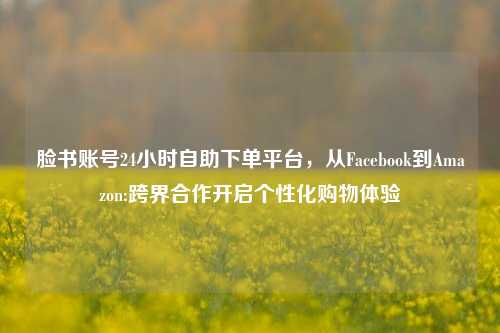 脸书账号24小时自助下单平台，从Facebook到Amazon:跨界合作开启个性化购物体验