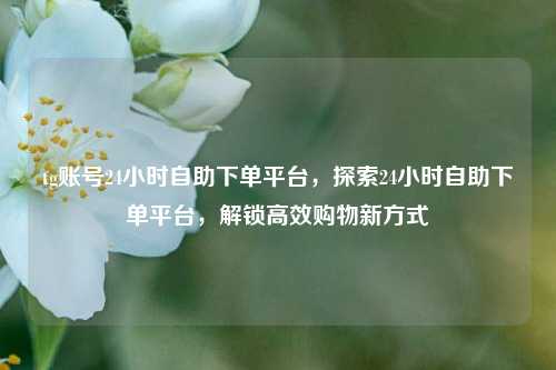 tg账号24小时自助下单平台，探索24小时自助下单平台，解锁高效购物新方式